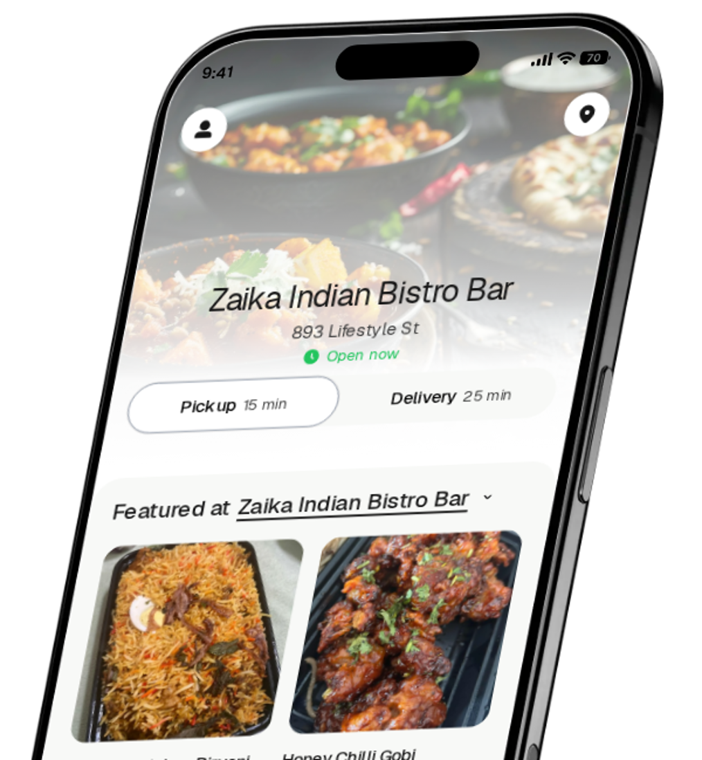 Zaika Indian Bistro Bar app preview